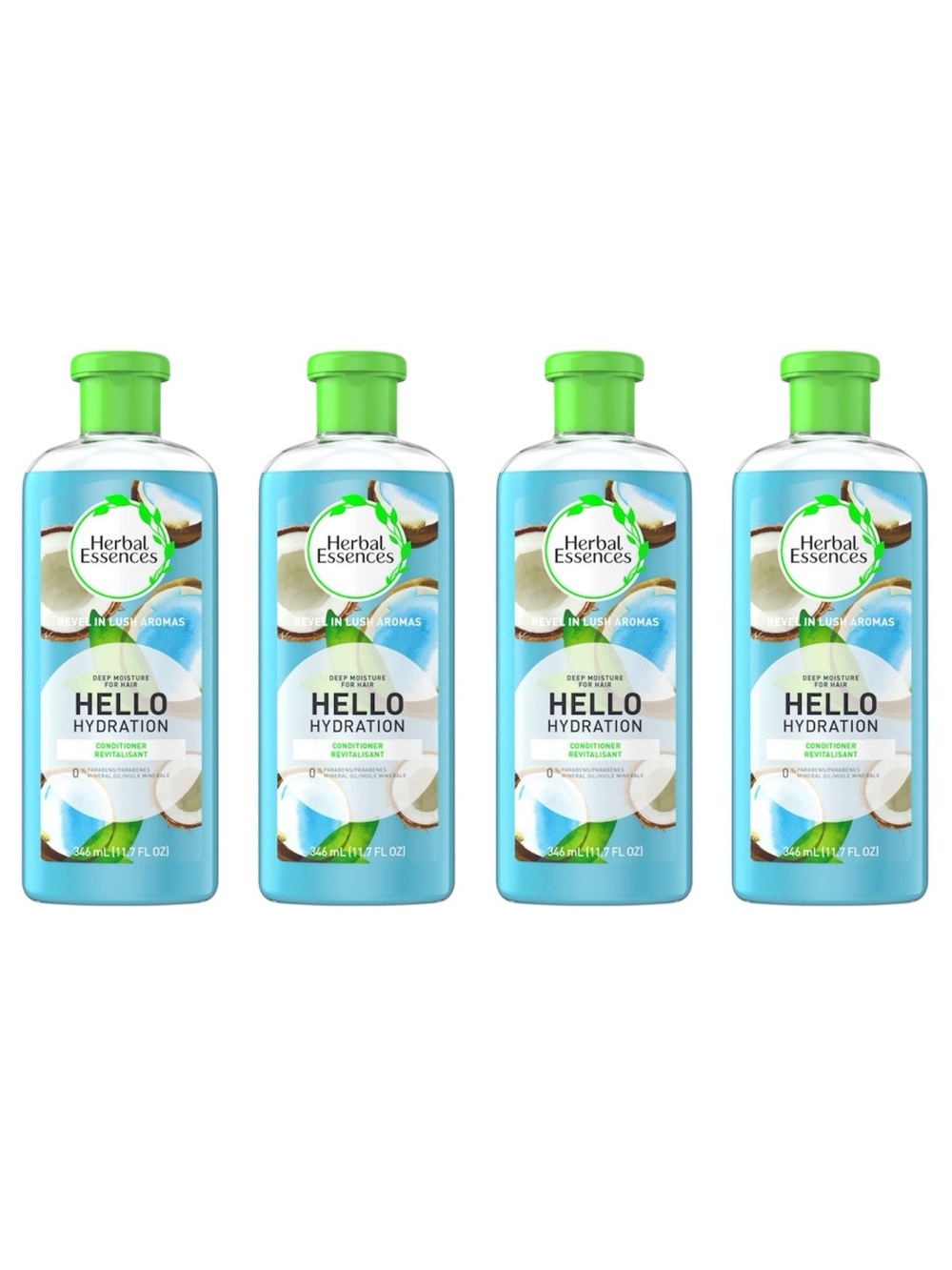 HERBAL ESSENCES HELLO HYDRATION CONDITIONER DEEP MOISTURE FOR HAIR 346ML X4